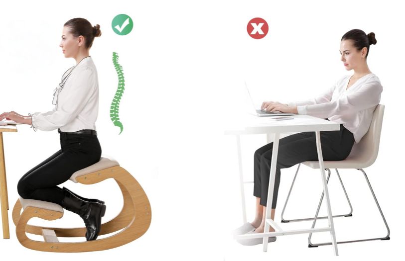 ergonomic back support and posture with kneeling chair