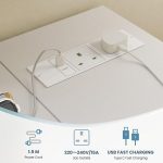DOMSHOCT L Shaped Gaming Desk with Power Outlets 1
